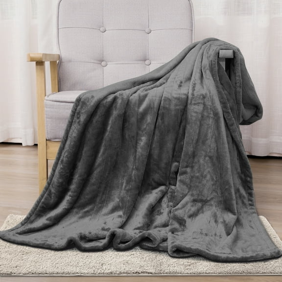 CozyHom Heated Electric Throw Blanket, Electric Throw 50"x 60" Double-Layer Flannel with 4 Hours Auto-Off 4 Heat Settings ETL Certified For Home & Office, Grey