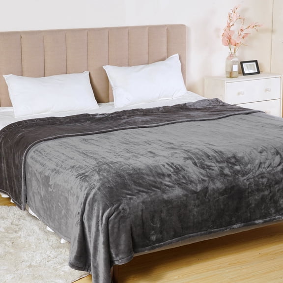CozyHom King Electric Heated Blanket Dual Control, Electric Throw Bed Blanket for King with10 Heat Settings and Automatic Shut-Off Timer, Gray