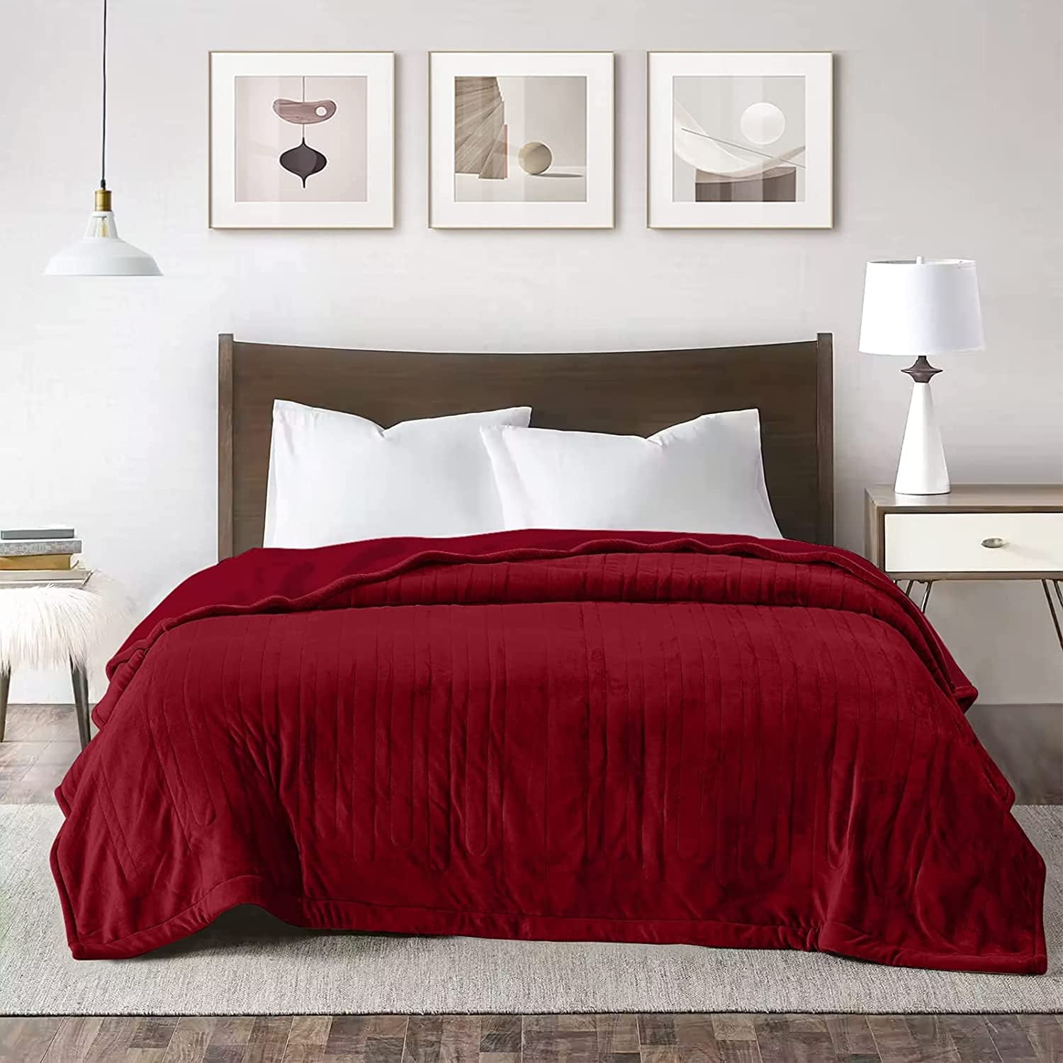 CozyHom King Size Electric Heated Blanket, Flannel Heating Throw