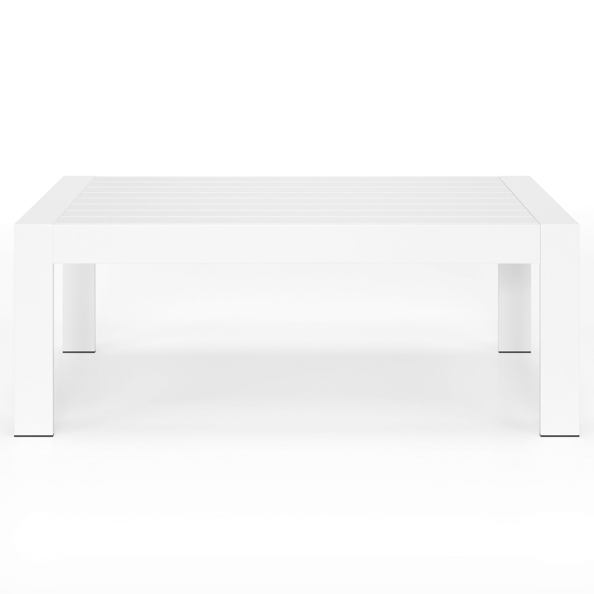 White Aluminum Modern Outdoor Coffee Table