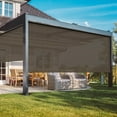 thumbnail image 1 of CozyHom Outdoor Roller Shades, 420GSM 95% Blackout Cordless Patio Roller Blinds with Pole, 8'Wx8'H Waterproof Blinds Roll Up for Gazebo Porch, Deck, Pergola, Brown, 1 of 8