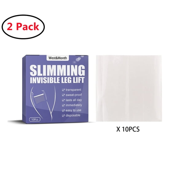 CozyHome 2 Pack 10 PCS Thigh Lift Tape Transparent Lifting Adhesive Bandage Patch for Leg Body Sagging Skin Fat Anti Chafing Ultra Thin Inner Paste Waterproof Pad Shaping Leg Lifting Stickers