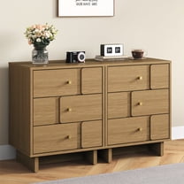 CozyHome 3-Drawer Bedside Cabinet Set of 2: Solid Wood, 110LB Capacity, for Bedroom, Office, Living Room, Natural Oak Finish
