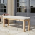 thumbnail image 1 of CozyHome Aluminium Bench with Waterproof Cushions for Garden, Porch, Balcony, Light Wood Color, 1 of 6