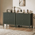 thumbnail image 1 of Cozy Home Green 3 Drawer Dresser Set of 2, Painted Tall Wood Nightstand with Storage, for Bedroom Hallway Living Room Entryway Office, 1 of 9