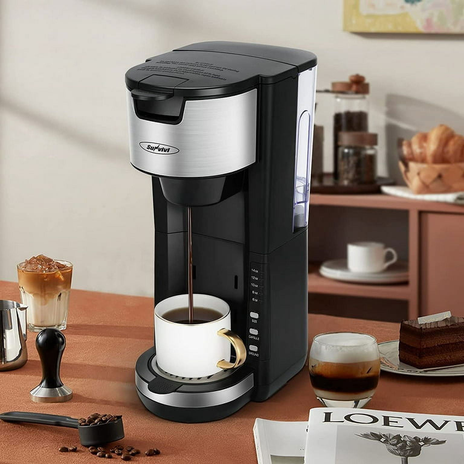 CozyHome Single Serve Coffee Maker Brewer for KCup Capsule, Kuerig