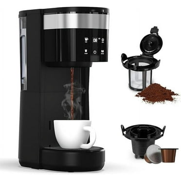 CozyHome Smart Coffee Maker with Touch Controls, Self-Cleaning, Adjustable Drip Tray, 3 In 1 Coffee Machine for Ground Coffee, Capsules, Tea, Single Cup Coffee Maker with 30oz Water Reservoir，Black