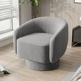 thumbnail image 1 of CozyHome Swivel Barrel Chair, Comfy Accent Chair with 360-Degree Base, Grey Velvet Upholstered Chair, Modern Round Club Chair for Living Room, Bedroom, Office, 1 of 7