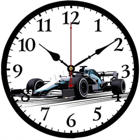 CozyHour 9.84 Inch Race Car Wall Clock, Silent Non Ticking Battery Operated Analog Clock, Racing Car Decor for Boys Room, Game Room, Garage
