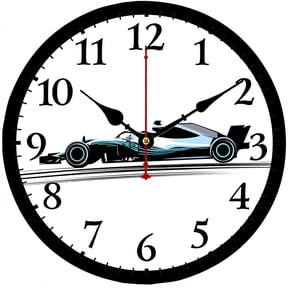 CozyHour 9.84 Inch Race Car Wall Clock, Silent Non-Ticking Battery Operated Analog Clock, Racing Car Decor for Boys Room, Garage, Bedroom