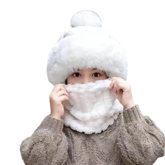 CozyKids Winter Hat Scarf Neck Warmer Set With Ear For Toddlers And Children Warm Lined Cold Weather Gear