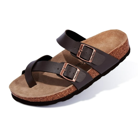 CozyNest GLOW Adjustable Slide Sandals for Women and Men Cork Footed Arch Supported for Summer Indoor and Outdoor