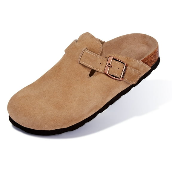 CozyNest VIBE Genuine Leather Clogs for Women and Men Slip on Mules Shoes with Cushioned Insole and Arch Support