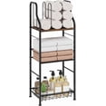 thumbnail image 1 of CozyNestF Free Standing Towel Rack - 3 Tier Towel Racks for Bathroom with M-Shaped Dividers, Durable Metal Towel Holder, Pool Towel Rack, Space-Saving Towel Storage Organizer, Modern Bath Towel Shelf, 1 of 9
