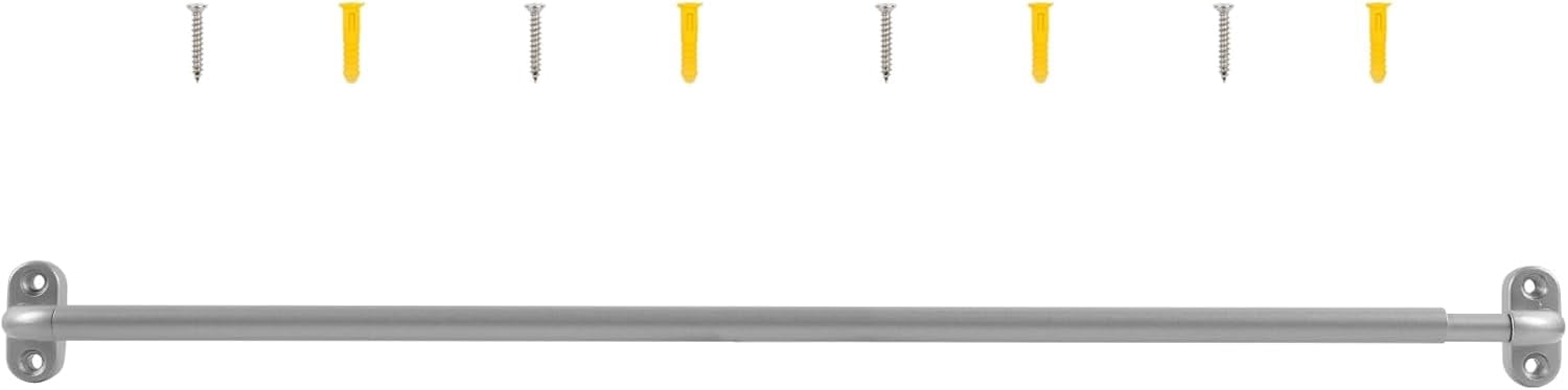 CozyNestFinds 1 Pack Screwed Sash Curtain Rod Adjustable 30-40 Inch, 3/8 In. Diameter, French Door Curtain Rods, Cafe Window Rod(Nickel)