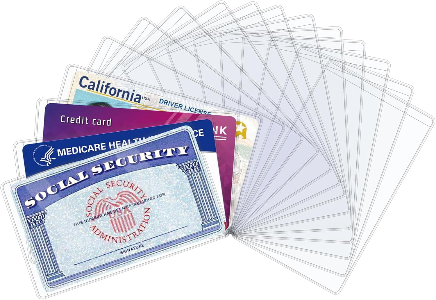 CozyNestFinds 16 PCS Social Security Card Protector Sleeves/New ...