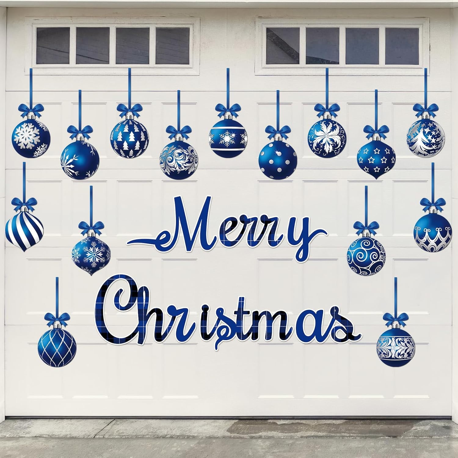 CozyNestFinds 36 Pcs Christmas Garage Door Magnets Decorations, Xmas Ball Garage Door Decorations, Merry Christmas Magnets Stickers for Refrigerator Fridge Kitchen Car Indoor Outdoor Decorations