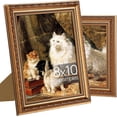 thumbnail image 1 of CozyNestFinds 8x10 Picture Frame with Real Glass, Ornate Vintage 8 x 10 Photo Frames for Wall Decor or Tabletop Display, Bronze and Black, 2 Pack, 1 of 10