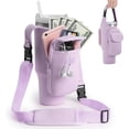 thumbnail image 1 of CozyNestFinds Carrier Bag with Phone&Flap Pockets for Stanley 40/30oz Tumbler with Handle, Insulated Neoprene Cup Holder Carrier Bag w/Shoulder & Handheld Strap Fits Stanley Cup Accessories, 1 of 17