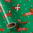 thumbnail image 1 of CozyNestFinds Christmas Dachshund Wrapping Paper Mini Roll, Dachshund Dressed in Festive Customes, White Snow-dot Xmas Green Design, Holiday Party Gift Wrap for Kids Boys Girls, 17 inches x 16.4 Feet, 1 of 18