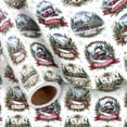 thumbnail image 1 of CozyNestFinds Christmas Wrapping Paper Roll, Vintage Steam Train with Snowy Forest Merry Christmas Wreaths, Holiday Gift Wrap for Men Women Family, Winter Crafts, Mini Roll 17 in x 16.4 Feet, 1 of 16