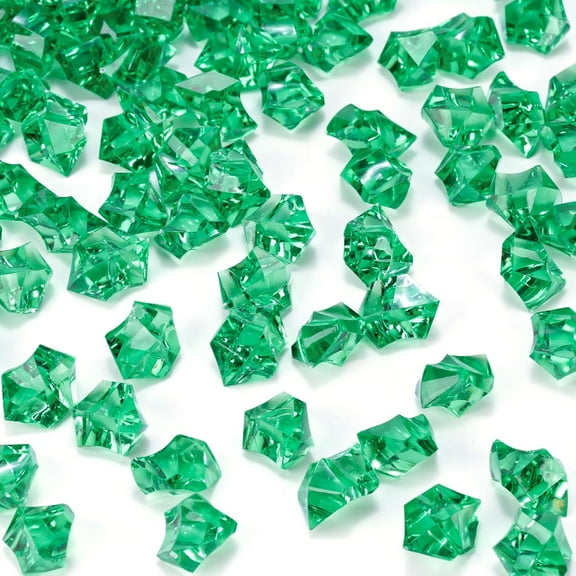 CozyNestFinds Fake Ice, 150PCS Green Acrylic Fake Diamonds Vase Fillers Plastic Gems Marble Table Scatter Decoration