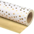 thumbnail image 1 of CozyNestFinds Reversible Wrapping Paper - Mini Roll - 17 Inch X 33 Feet - Gold Print and Delicate Polka Dots Design for Birthday, Christmas, Wedding, Baby Shower, 1 of 8