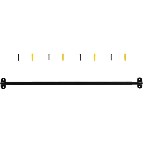 CozyNestFinds1 Pack Screwed Sash Curtain Rod Adjustable 30-40 Inch, 3/8 In. Diameter, French Door Curtain Rods, Cafe Window Rod(Black)