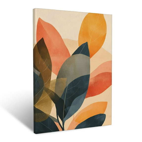 CozyNet Abstract Botanical Art Blending Minimal Geometric Patterns With Natural Forms Wall Art Prints With Frame Canvas Perfect for Living Room & Bedroom, Ready to Hang, Wall Decor 12"x16"in