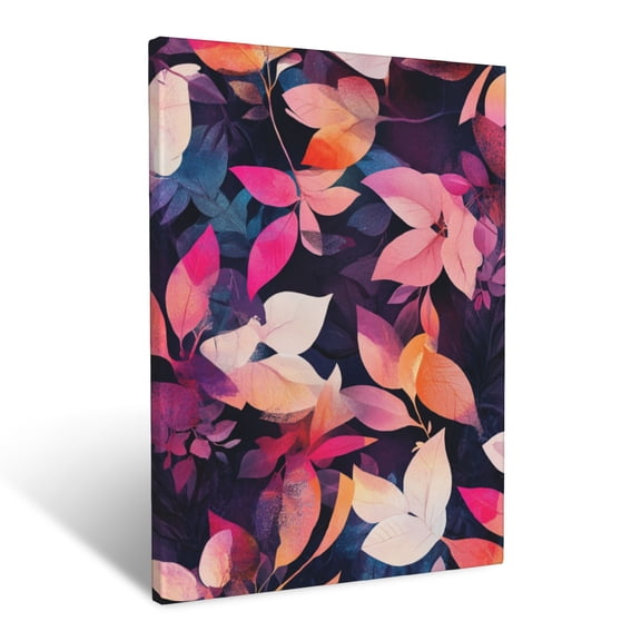 CozyNet Abstract Floral Pattern With Layered Botanical Elements And Surreal Color Gradients Wall Art Prints With Frame Canvas Perfect for Living Room & Bedroom, Ready to Hang, Wall Decor 12"x16"in