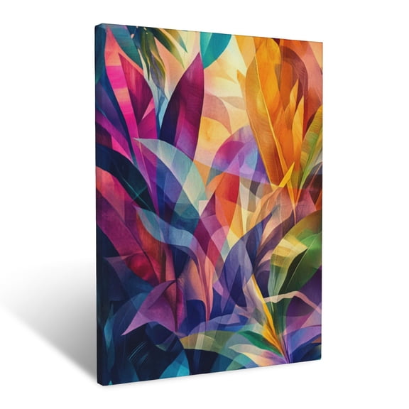CozyNet Abstract Jungle Artwork With Layered Organic Forms And Vibrant Color Gradients Wall Art Prints With Frame Canvas Perfect for Living Room & Bedroom, Ready to Hang, Wall Decor 12"x16"in