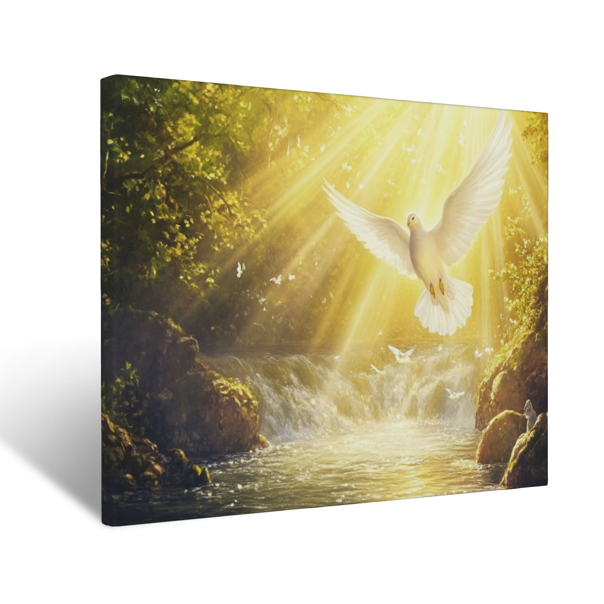 CozyNet Bright Holy Spirit Glowing Above A River, With Radiant Beams Of ...