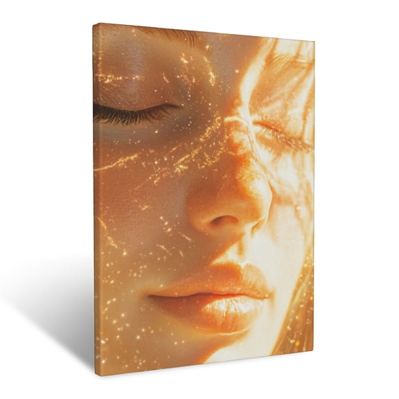 CozyNet Christ Face With A Gentle Smile Radiating Love Under Soft Celestial Glow Wall Art Prints With Frame Canvas Perfect for Living Room & Bedroom, Ready to Hang, Wall Decor 12"x16"