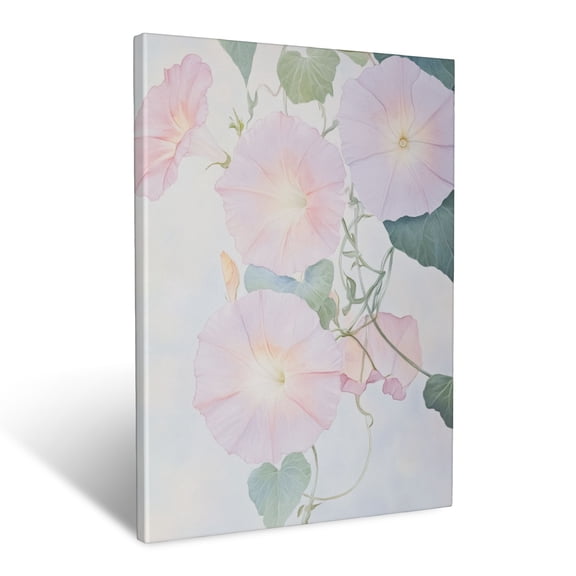 CozyNet Close Up Of Delicate Morning Glory Blooms & Curling Tendrils Wall Art Prints With Frame Canvas Perfect for Living Room & Bedroom, Ready to Hang, Wall Decor 12"x16"in