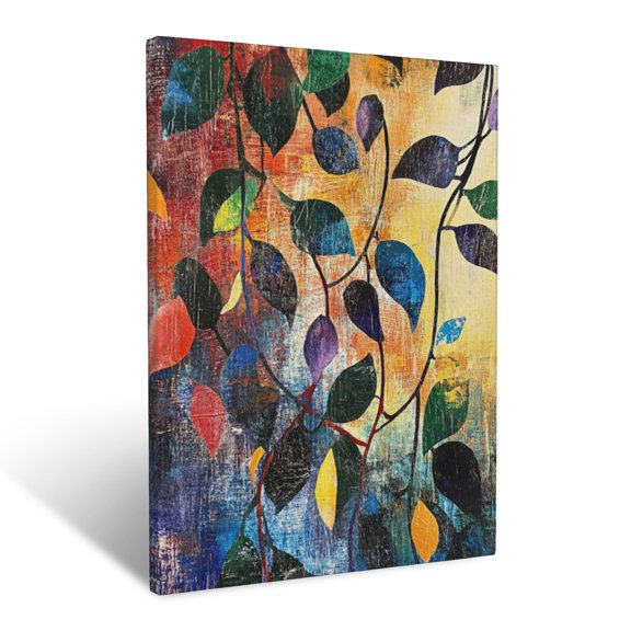 CozyNet Contemporary Abstract Artwork Inspired By Tangled Vines & Leaves Wall Art Prints With Frame Canvas Perfect for Living Room & Bedroom, Ready to Hang, Wall Decor 12"x16"in