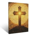 CozyNet Cross Illuminated In A Golden Sky Glowing Brightly, Symbolizing ...