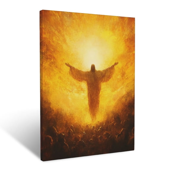 CozyNet A Depiction Of The Resurrection Glowing Under A Radiant Morning Sunrise Wall Art Prints With Frame Canvas Perfect for Living Room & Bedroom, Ready to Hang, Wall Decor 16"x20"