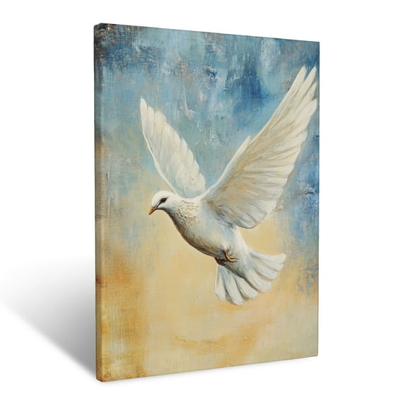 CozyNet A Dove Descending From The Sky Symbol Of Peace & Holy Spirit Blessing Wall Art Prints With Frame Canvas Perfect for Living Room & Bedroom, Ready to Hang, Wall Decor 16"x20"