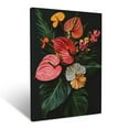 thumbnail image 1 of CozyNet Dynamic Floral Composition With Tropical Anthurium, Monstera, And Hibiscus Wall Art Prints With Frame Canvas Perfect for Living Room & Bedroom, Ready to Hang, Wall Decor 12"x16"in, 1 of 4