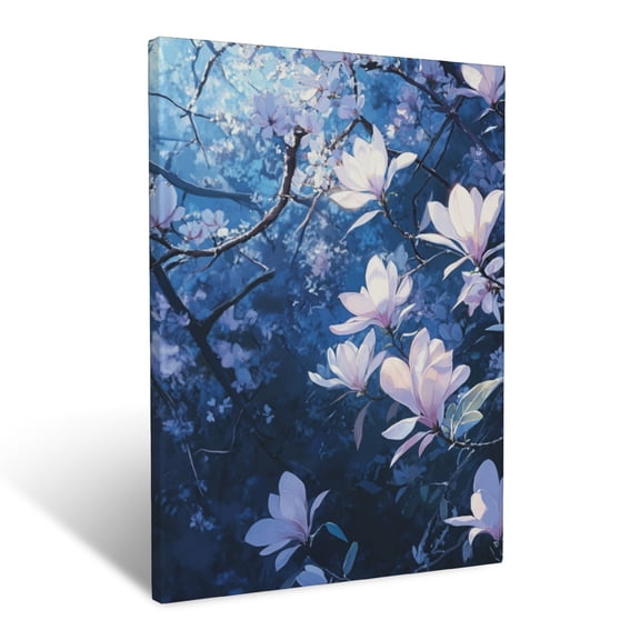 CozyNet Elegant Magnolia Blossoms Gently Unfolding In Early Morning Light Wall Art Prints With Frame Canvas Perfect for Living Room & Bedroom, Ready to Hang, Wall Decor 16"x20"in
