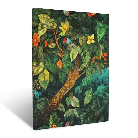 CozyNet The Garden Of Eden With Lush Greenery & The Tree Of Life Wall Art Prints With Frame Canvas Perfect for Living Room & Bedroom, Ready to Hang, Wall Decor 12"x16"