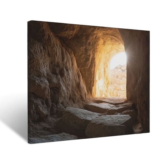 CozyNet Glowing Light Emanating From An Empty Tomb, Symbolizing Resurrection And Eternal Life Wall Art Prints With Frame Canvas Perfect for Living Room & Bedroom, Ready to Hang, Wall Decor 16"x20"