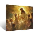 thumbnail image 1 of CozyNet Jesus Blessing Children, Glowing In Golden Light Surrounded By Peaceful Divine Rays Wall Art Prints With Frame Canvas Perfect for Living Room & Bedroom, Ready to Hang, Wall Decor 16"x20", 1 of 10