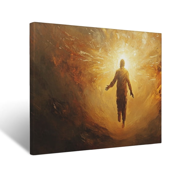 CozyNet Jesus Glowing As He Walks With Radiant Hands Reaching Forward Tender Image Symbolizing Love & Wall Art Prints With Frame Canvas Perfect for Living Room & Bedroom, Wall Decor 12"x16"