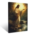 thumbnail image 1 of CozyNet Jesus Standing By A Glowing River With Outstretched Arms Symbol Of Mercy & Faith Wall Art Prints With Frame Canvas Perfect for Living Room & Bedroom, Ready to Hang, Wall Decor 16"x20", 1 of 10