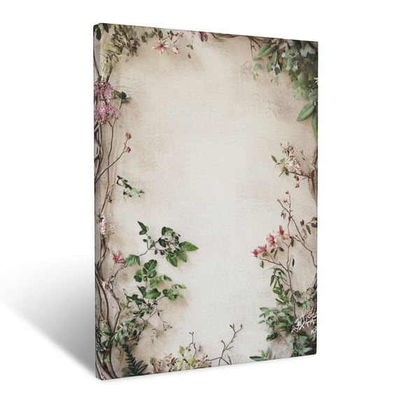 CozyNet Layered Nature Inspired Frame With Wild Sprigs, Flowering Vines & Leafy Branches Wall Art Prints With Frame Canvas Perfect for Living Room & Bedroom, Ready to Hang, Wall Decor 12"x16"in