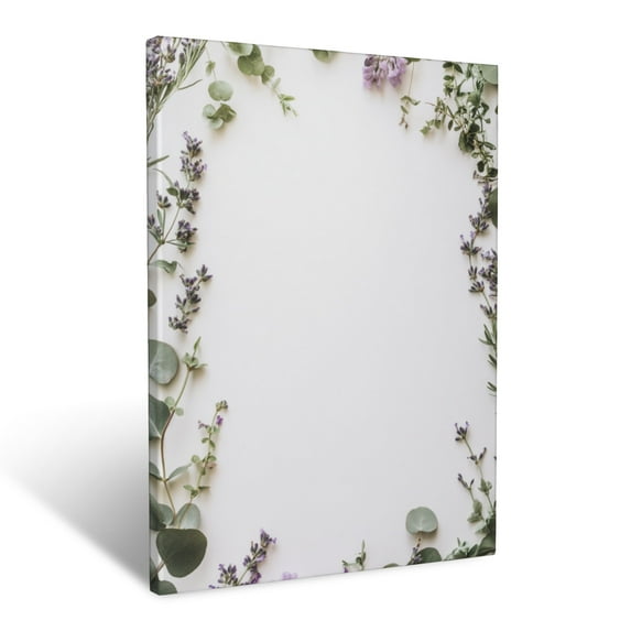CozyNet Minimal Botanical Frame Created With Eucalyptus, Lavender & Subtle Floral Accents Wall Art Prints With Frame Canvas Perfect for Living Room & Bedroom, Ready to Hang, Wall Decor 12"x16"in