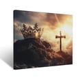 thumbnail image 1 of CozyNet Radiant Crown Glowing Softly Beside A Glowing Cross In Golden Light On A Hill Powerful Image Wall Art Prints With Frame Canvas Perfect for Living Room & Bedroom, Wall Decor 12"x16", 1 of 10
