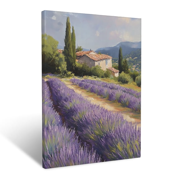 CozyNet Soft Focus Vision Of Lavender Fields Gently Swaying In The Summer Breeze Wall Art Prints With Frame Canvas Perfect for Living Room & Bedroom, Ready to Hang, Wall Decor 12"x16"in