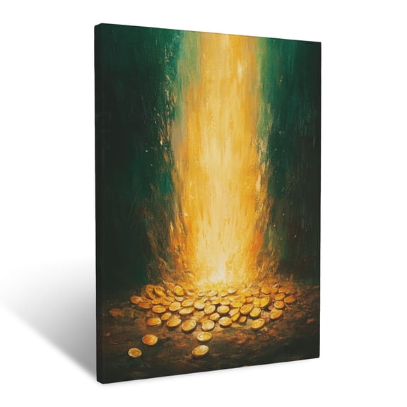 CozyNet The Parable Of The Lost Coin Glowing Details Of Divine Joy & Symbolic Celebration Wall Art Prints With Frame Canvas Perfect for Living Room & Bedroom, Ready to Hang, Wall Decor 16"x20"